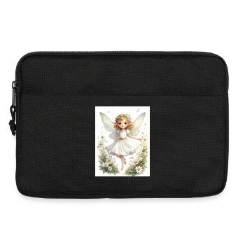 Little delicate elf among white flowers - Laptop bag 13" - black - Front