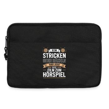 Beim Stricken oder Häkeln Filmhörspiel - Laptoptasche 13" - Schwarz - Vorne