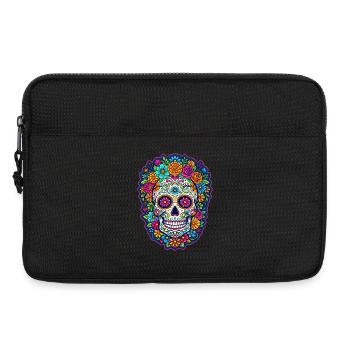 Mexican skull sugar skull flowers - Laptop bag 13" - black - Front