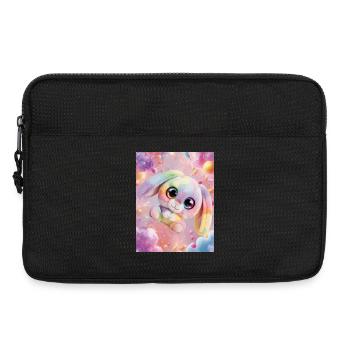 Rainbow cuddly bunny in the magic room - Laptop bag 13" - black - Front