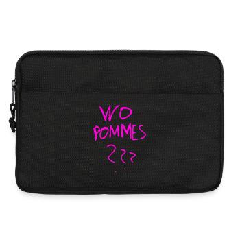 WoPommes – Lustiges Wortspiel Design mit Pommes  - Laptoptasche 13" - Schwarz - Vorne