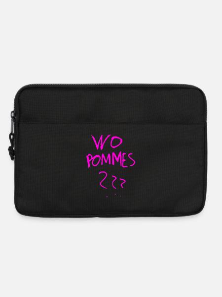 WoPommes – Lustiges Wortspiel Design mit Pommes - Laptoptasche 13" - Schwarz