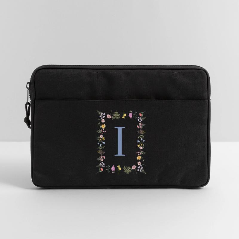 Florale Initial "I" Blumenmonogramm Laptoptasche 13"