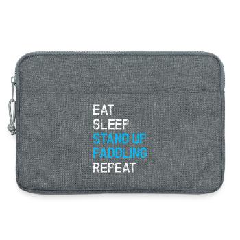 Eat Sleep Stand Up Paddling Repeat SUP - Laptoptasche 13" - Grau meliert - Vorne