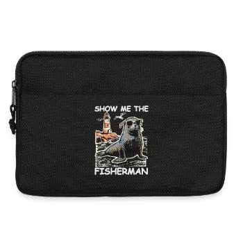 Funny seal looking for fish - Laptop bag 13" - black - Front