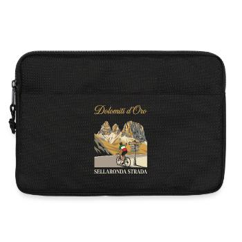 Passo Sella 2240m Dolomiti d'Oro Cycling Art - Laptop bag 13" - black - Front