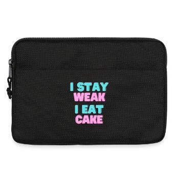 I STAY WEAK I EAT CAKE - Cake Motto - Laptop bag 13" - black - Front