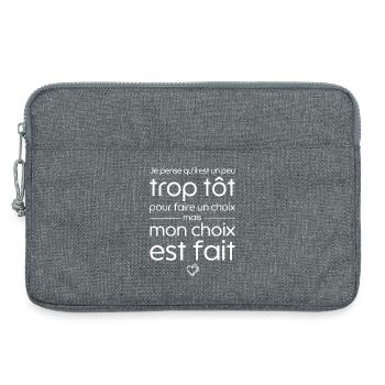 Je pense qu'il est un peu trop tôt pour choisir - Sacoche pour ordinateur portable 13 pouces - gris chiné - Devant