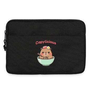 Capybara Ramen Pink – Kawaii Cute Food Shirt - Laptoptasche 13" - Schwarz - Vorne