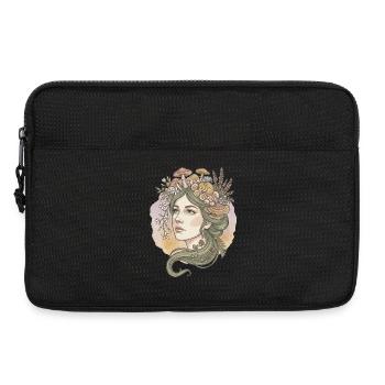 Déesse des champignons et des fleurs - Sacoche pour ordinateur portable 13 pouces - noir - Devant