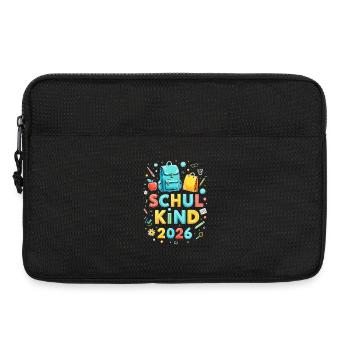 Schulkind 2026 Einschulung 2026 Schulanfang - Laptoptasche 13" - Schwarz - Vorne