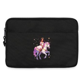 Princesse sur une licorne - Sacoche pour ordinateur portable 13 pouces - noir - Devant