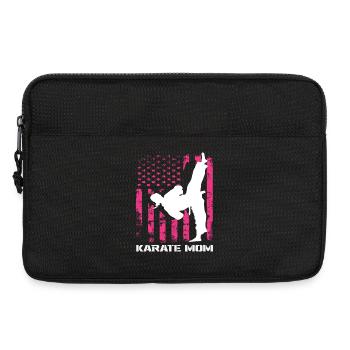 Karate Mom USA Flag Martial Arts Mom Pink - Laptop bag 13" - black - Front