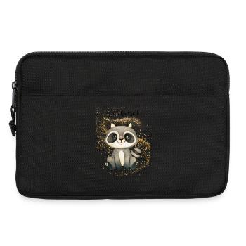 Cute raccoon on glitter - Laptop bag 13" - black - Front