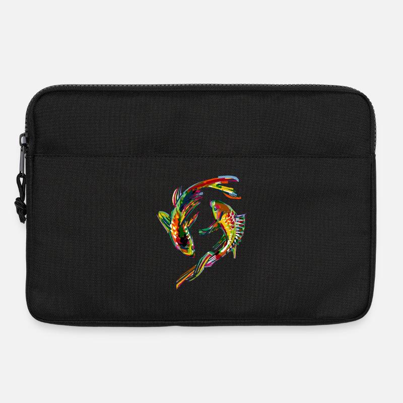 Bunte Karpfen - Laptoptasche 13" - Schwarz