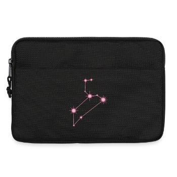 Constellation de l’étoile du Lion Signe du zodiaque rose pastel - Sacoche pour ordinateur portable 13 pouces - noir - Devant