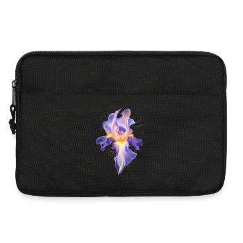Glowing Iris Blossom Abstract Floral Motif - Laptop bag 13" - black - Front