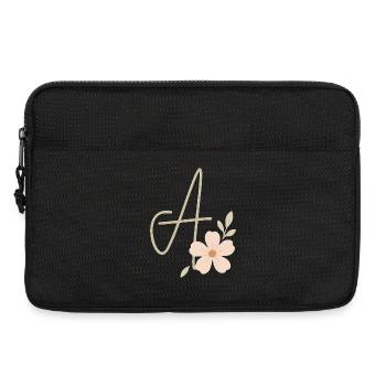 Monogram A Floral - Laptop bag 13" - black - Front