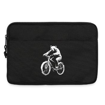 Funny Bicycle Bear Wheel Rider Gift - Laptop bag 13" - black - Front