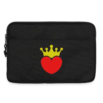Cœur avec couronne - Sacoche pour ordinateur portable 13 pouces - noir - Devant