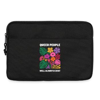 Mois de la Fierté LGBTQ - Les personnes queer existeront toujours - Sacoche pour ordinateur portable 13 pouces - noir - Devant