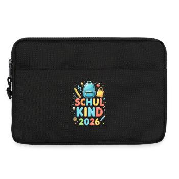 Schulkind 2026 Einschulung 2026 Schulanfang - Laptoptasche 13" - Schwarz - Vorne