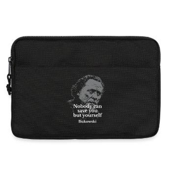 Charles Bukowski quote on Self-Reliance - Laptop bag 13" - black - Front