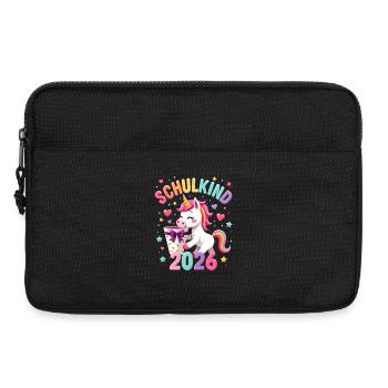 Schulkind 2026 Einschulung 2026 Schulanfang - Laptoptasche 13" - Schwarz - Vorne