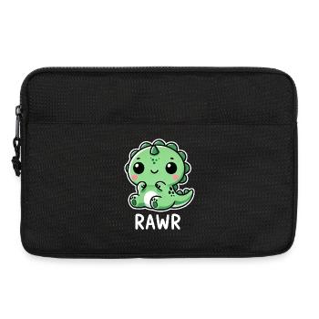 Dessin dessin animé mignon T-Rex avec le rugissement - Sacoche pour ordinateur portable 13 pouces - noir - Devant
