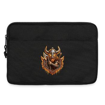 Guerrier de lave viking – Guerrier au casque de feu nordique - Sacoche pour ordinateur portable 13 pouces - noir - Devant
