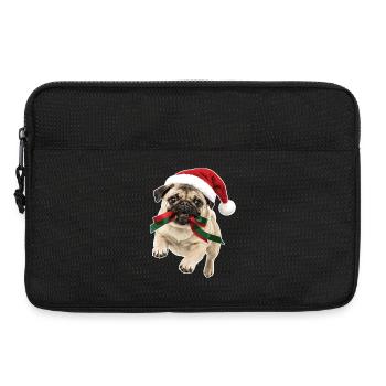 Verspielter Weihnachts Mops - Laptoptasche 13" - Schwarz - Vorne