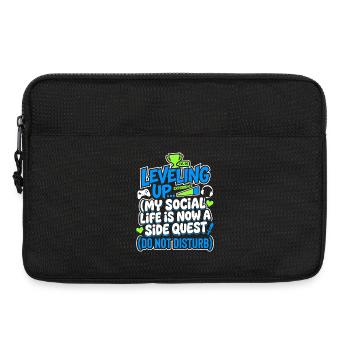 Leveling Up My Social Life Gamer - Laptoptasche 13" - Schwarz - Vorne