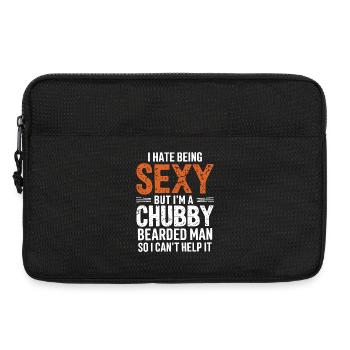 Homme à la barbe potelée qui dit Cadeau de chemise Mari - Sacoche pour ordinateur portable 13 pouces - noir - Devant