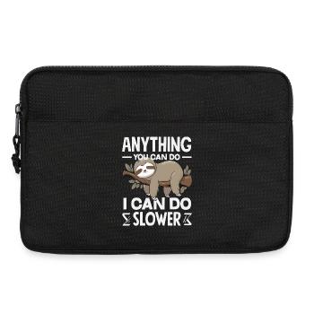 Lustiges Faultier Geschenk - Laptoptasche 13" - Schwarz - Vorne
