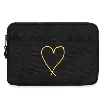 Cœur jaune Idée cadeau Jaune Amour Saint-Valentin - Sacoche pour ordinateur portable 13 pouces - noir - Devant