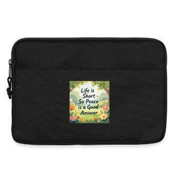 Life is Short Peace is a Good Answer - Laptop bag 13" - black - Front