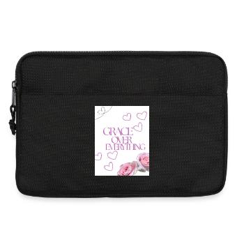 La grâce sur tout Cœur floral - Sacoche pour ordinateur portable 13 pouces - noir - Devant