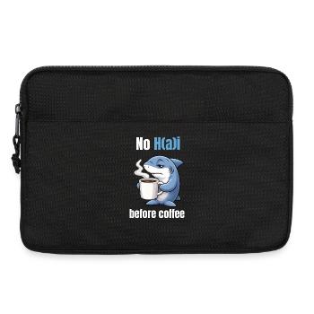 No H(a)i before Coffee | Morgenmuffel Hai - Sacoche pour ordinateur portable 13 pouces - noir - Devant