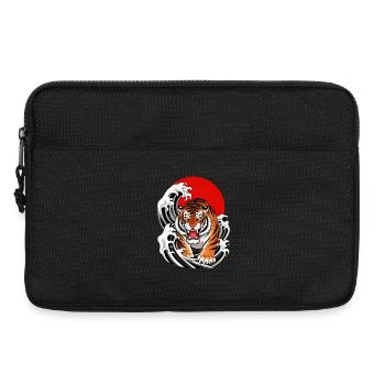 Tigre en vagues rouges - Sacoche pour ordinateur portable 13 pouces - noir - Devant