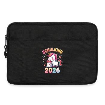 Schulkind 2026 Einschulung 2026 Schulanfang - Laptoptasche 13" - Schwarz - Vorne