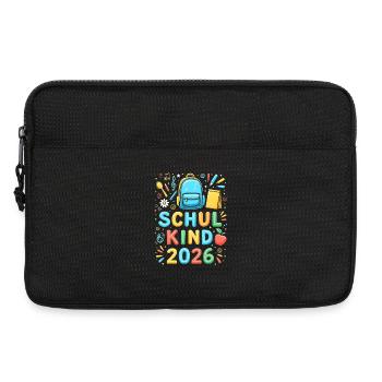 Schulkind 2026 Einschulung 2026 Schulanfang - Laptoptasche 13" - Schwarz - Vorne