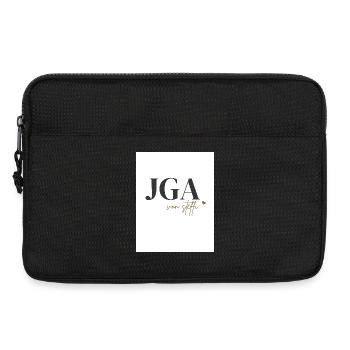 Schwarz_Gold_Minimalistisch_Modern_Junggesellen - Sacoche pour ordinateur portable 13 pouces - noir - Devant