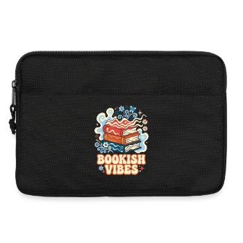 Bookish Vibes Retro Bücher - Laptoptasche 13" - Schwarz - Vorne