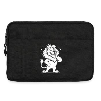 Löwe Krone der König Tiere lustig selbstbewusst - Laptoptasche 13" - Schwarz - Vorne
