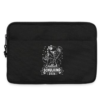 Endlich Schulkind 2026 Dinosaurier - Laptoptasche 13" - Schwarz - Vorne