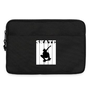Skateboard Silhouette Skater Geschenk Cooles Shirt - Laptoptasche 13" - Schwarz - Vorne