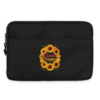 Choose Happy Sonnenblumen Kranz - Laptoptasche 13" - Schwarz - Vorne