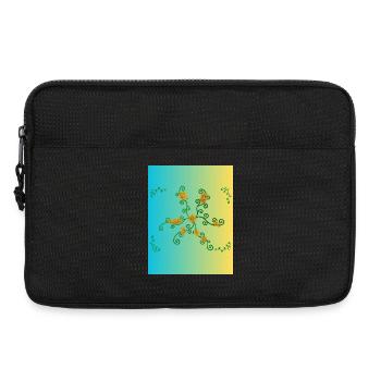 Dégradé de vigne fleur dorée - Sacoche pour ordinateur portable 13 pouces - noir - Devant