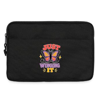 Just Winging It – Lustiger Schmetterling - Laptoptasche 13" - Schwarz - Vorne