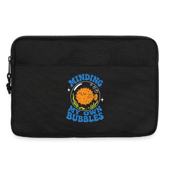 Prendre soin de mes propres bulles, poisson-globe - Sacoche pour ordinateur portable 13 pouces - noir - Devant